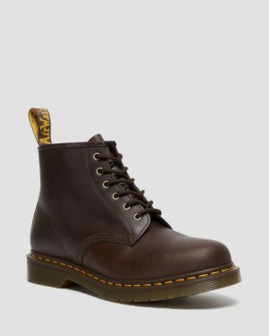 Dr Martens 101 Crazy Horse Leather Støvletter Dame Mørke Brune | 59718-NTHM