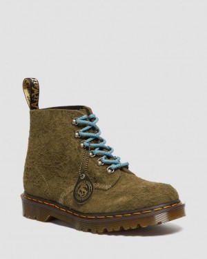 Dr Martens 101 Made in England Hardware Suede Støvletter Dame Olivengrønne | 08567-WYLP