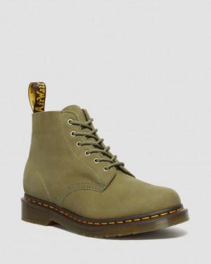 Dr Martens 101 Tumbled Nubuck Leather Støvletter Dame Olivengrønne | 01624-IULM