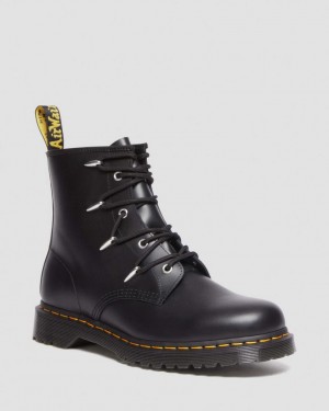 Dr Martens 1460 Alien Hardware Leather Støvletter Herre Svarte | 97385-UQVZ