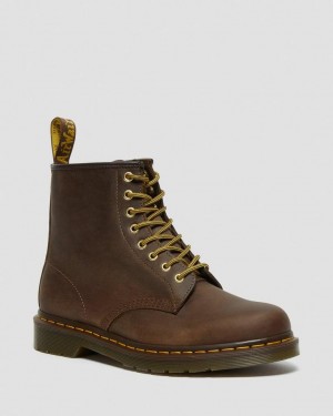 Dr Martens 1460 Crazy Horse Leather Støvletter Dame Brune | 65937-ATQH