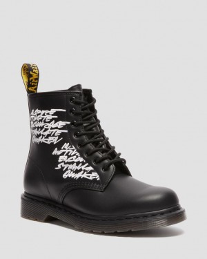 Dr Martens 1460 Futura Embroidered Leather Støvletter Dame Svarte | 38576-GMAC