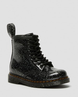 Dr Martens 1460 Glitter Snørestøvletter Barn Svarte | 07632-DYZL