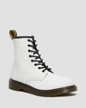 Dr Martens 1460 Leather Snørestøvletter Barn Hvite | 02975-YVJS