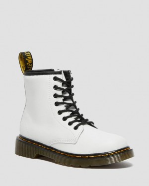 Dr Martens 1460 Leather Snørestøvletter Barn Hvite | 89204-NBGF