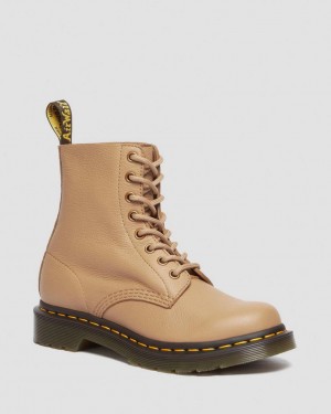 Dr Martens 1460 Pascal Virginia Leather Støvletter Dame Brune | 96174-DOMB