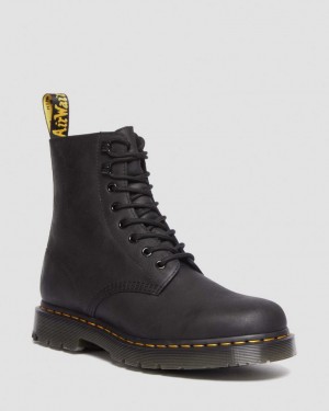 Dr Martens 1460 Pascal Wintergrip Outlaw Leather Støvletter Dame Svarte | 98263-KGWC