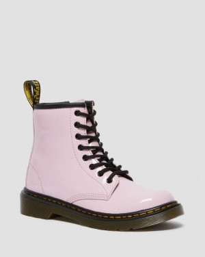 Dr Martens 1460 Patent Leather Snørestøvletter Barn Rosa | 42613-RQOJ