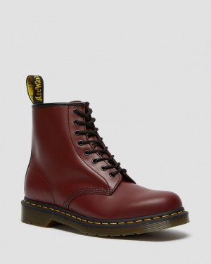 Dr Martens 1460 Smooth Leather Støvletter Herre Rosa Rød | 46193-TAJZ