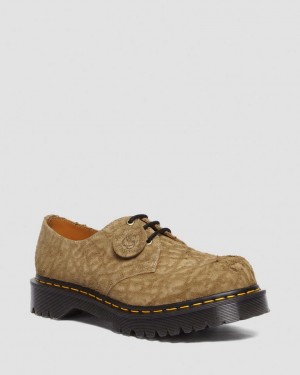 Dr Martens 1461 Bex Made in England Emboss Suede Oxford Sko Dame Brune | 45890-CJYK