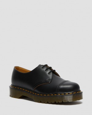 Dr Martens 1461 Bex Made in England Toe Cap Oxford Sko Dame Svarte | 45970-JZHG