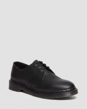 Dr Martens 1461 Pebble Grain Leather Oxford Sko Dame Svarte | 97234-XCAI