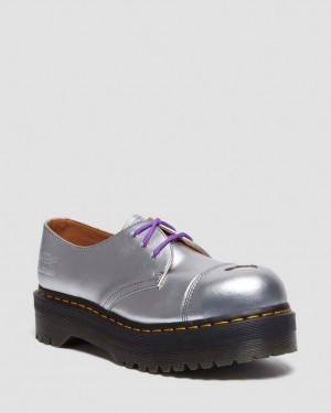 Dr Martens 1461 Platform MADEME Leather Oxford Sko Dame Sølv | 07253-UWKV