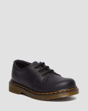 Dr Martens 1461 Softy T Leather Oxford Sko Barn Svarte | 13475-SZIA