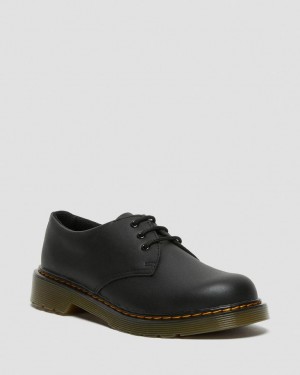 Dr Martens 1461 Softy T Lærsko Barn Svarte | 04369-PILA