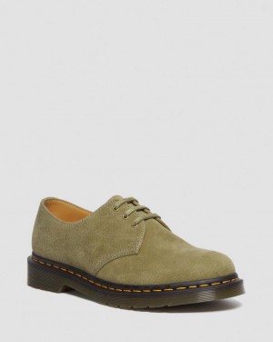 Dr Martens 1461 Tumbled Nubuck Leather Oxford Sko Dame Olivengrønne | 84293-LTUF