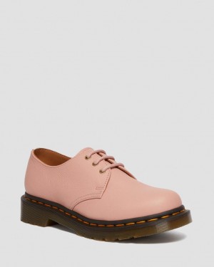 Dr Martens 1461 Virginia Leather Oxford Sko Dame Korall Beige | 15240-YHRK