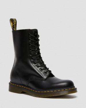 Dr Martens 1490 Smooth Leather Mid Calf Støvletter Herre Svarte | 25734-KVGE