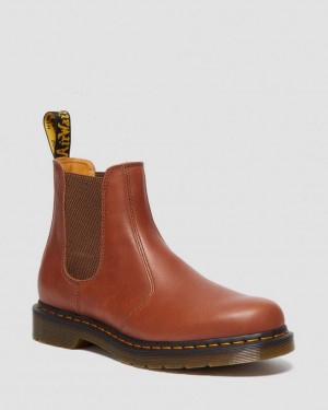 Dr Martens 2976 Carrara Leather Chelsea Støvler Dame Brune | 31495-HBED