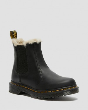 Dr Martens 2976 Faux Fur Lined Chelsea Støvler Dame Svarte | 46571-CJPT