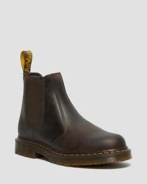 Dr Martens 2976 Slip Resistant Leather Chelsea Støvler Dame Mørke Brune | 46829-DWKM