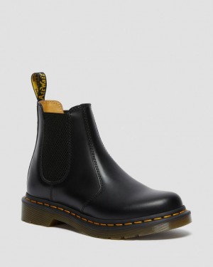 Dr Martens 2976 Smooth Leather Chelsea Støvler Dame Svarte | 29630-OUTS