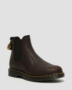 Dr Martens 2976 Warmwair Leather Chelsea Støvler Dame Mørke Brune | 54671-BYCM