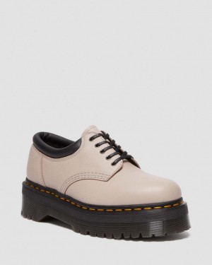 Dr Martens 8053 Pisa Leather Platform Fritidssko Dame Grå Brune | 39562-AVWY