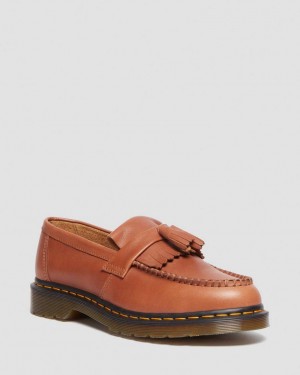 Dr Martens Adrian Carrara Leather Tassel Loafers Dame Brune | 39268-NADJ