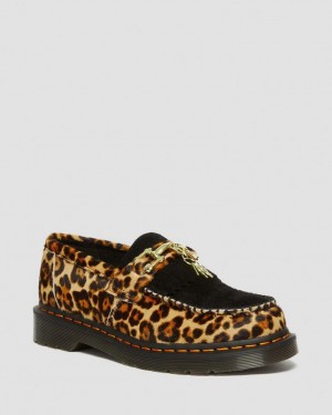 Dr Martens Adrian Hair-On Leopard Print Snaffle Loafers Herre Leopard Svarte | 71829-IRKW