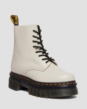 Dr Martens Audrick Nappa Leather Platform Støvletter Dame Grå | 58612-ICVR