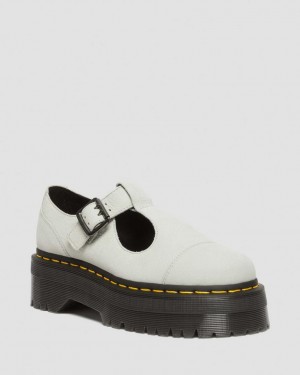 Dr Martens Bethan Tumbled Nubuck Leather Platform Mary Jane Sko Dame Mint | 12738-DZWH