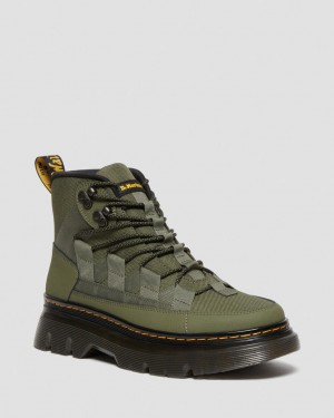 Dr Martens Boury Leather Fritidsstøvler Dame Khaki Grønn | 09732-BGFO