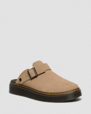 Dr Martens Carlson Suede Casual Slingback Mules Dame Brune | 81274-RYXL