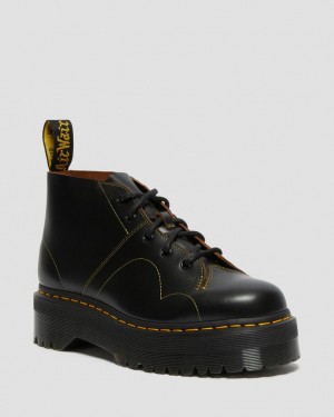 Dr Martens Church Platform Monkey Støvletter Dame Svarte | 80691-UXCK