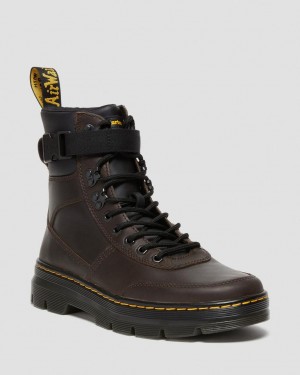 Dr Martens Combs Tech Crazy Horse Leather Støvletter Herre Mørke Brune | 05678-WOAL