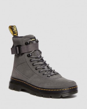 Dr Martens Combs Tech Suede Støvletter Herre Grå | 89267-AZHO