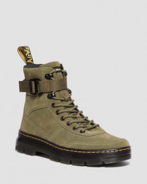 Dr Martens Combs Tech Suede Støvletter Herre Olivengrønne | 84301-HOCW