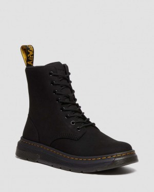 Dr Martens Crewson Nubuck Leather Everyday Fritidsstøvler Dame Svarte | 87345-TKEN