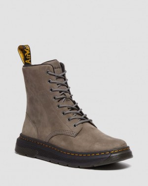 Dr Martens Crewson Nubuck Leather Everyday Fritidsstøvler Dame Grå | 45820-HSAM