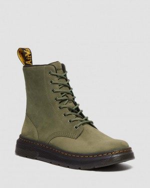 Dr Martens Crewson Nubuck Leather Everyday Støvletter Herre Olivengrønne | 04983-DTKN