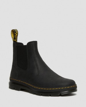 Dr Martens Embury Leather Casual Støvletter Herre Svarte | 81932-PDUK