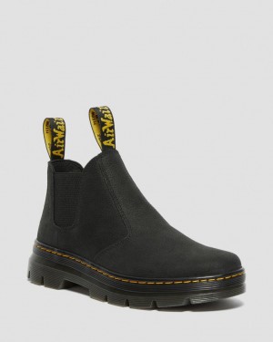 Dr Martens Hardie II Leather Chelsea Work Chelsea Støvler Dame Svarte | 95604-WRCU