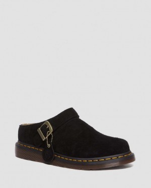 Dr Martens Isham Desert Oasis Suede Mules Dame Svarte | 48593-VGSB