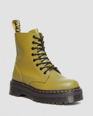 Dr Martens Jadon Boot Smooth Leather Støvletter Dame Olivengrønne | 49058-VMLN