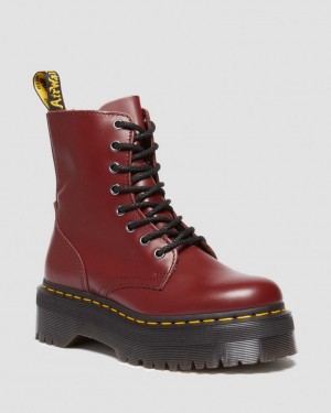 Dr Martens Jadon Boot Smooth Leather Støvletter Dame Rød | 05628-KOBP