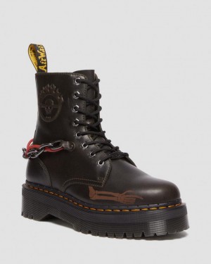 Dr Martens Jadon Boot WB Mad Max Leather Støvletter Herre Mørke Grå Brune | 63047-ZIOW