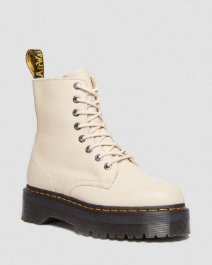 Dr Martens Jadon III Boot Pisa Leather Støvletter Dame Beige | 34156-YRIJ