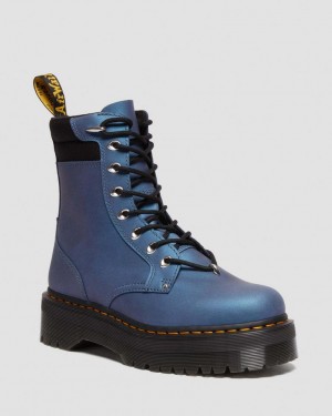 Dr Martens Jadon II Boot Hardware Pull Up Leather Støvletter Herre Dyp Blå | 83124-VBKD