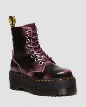 Dr Martens Jadon Max Boot Distressed Leather Støvletter Dame Rosa | 43657-AFLB